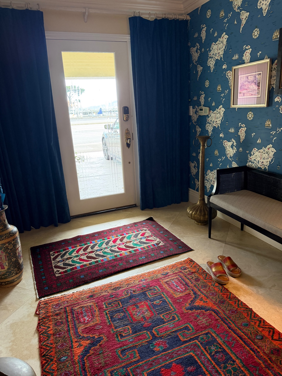 Foyer with a glimpse of the waterfront through the front door