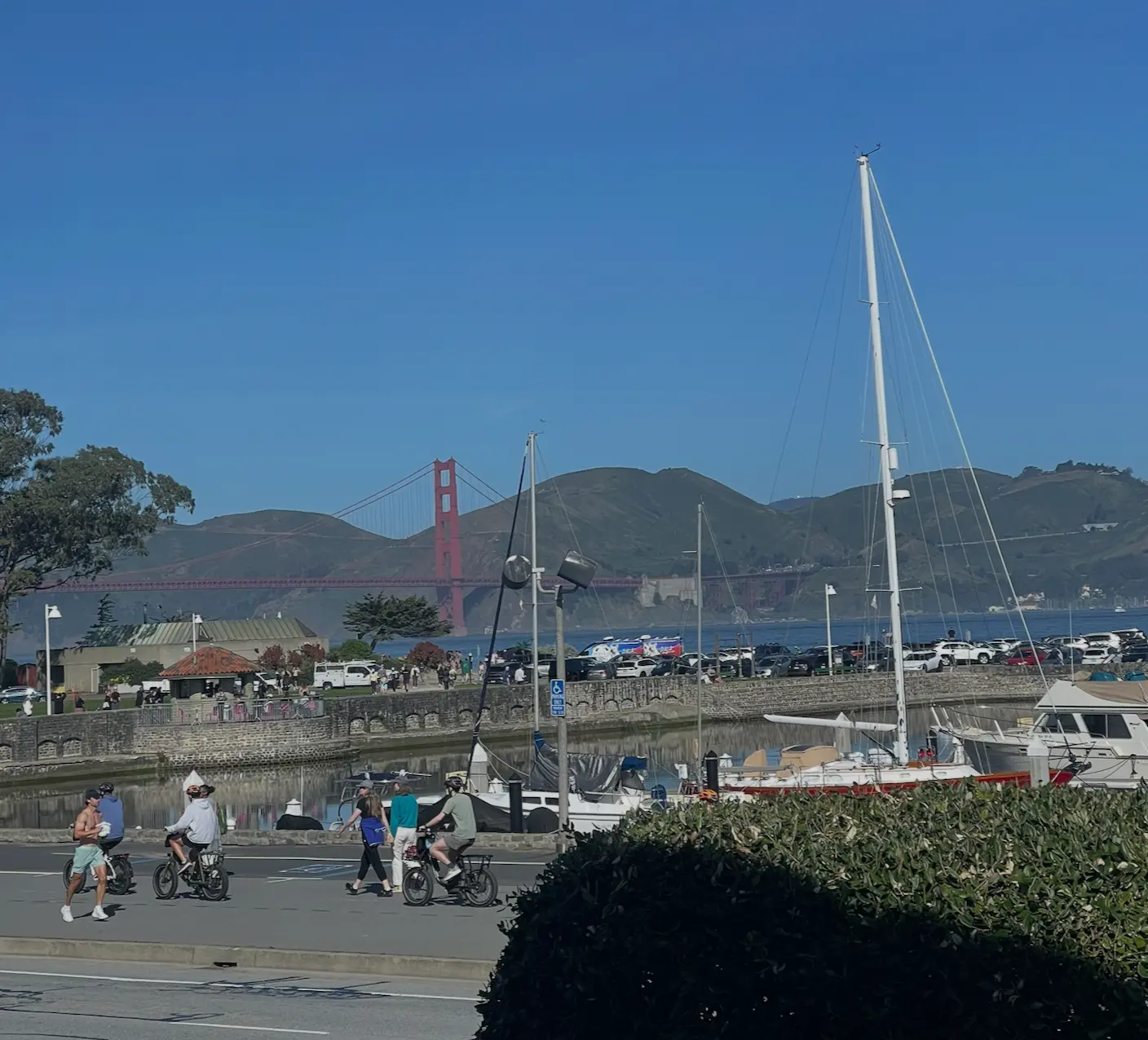 The Golden Gate Bridge and Marin Headlands seen from the residence