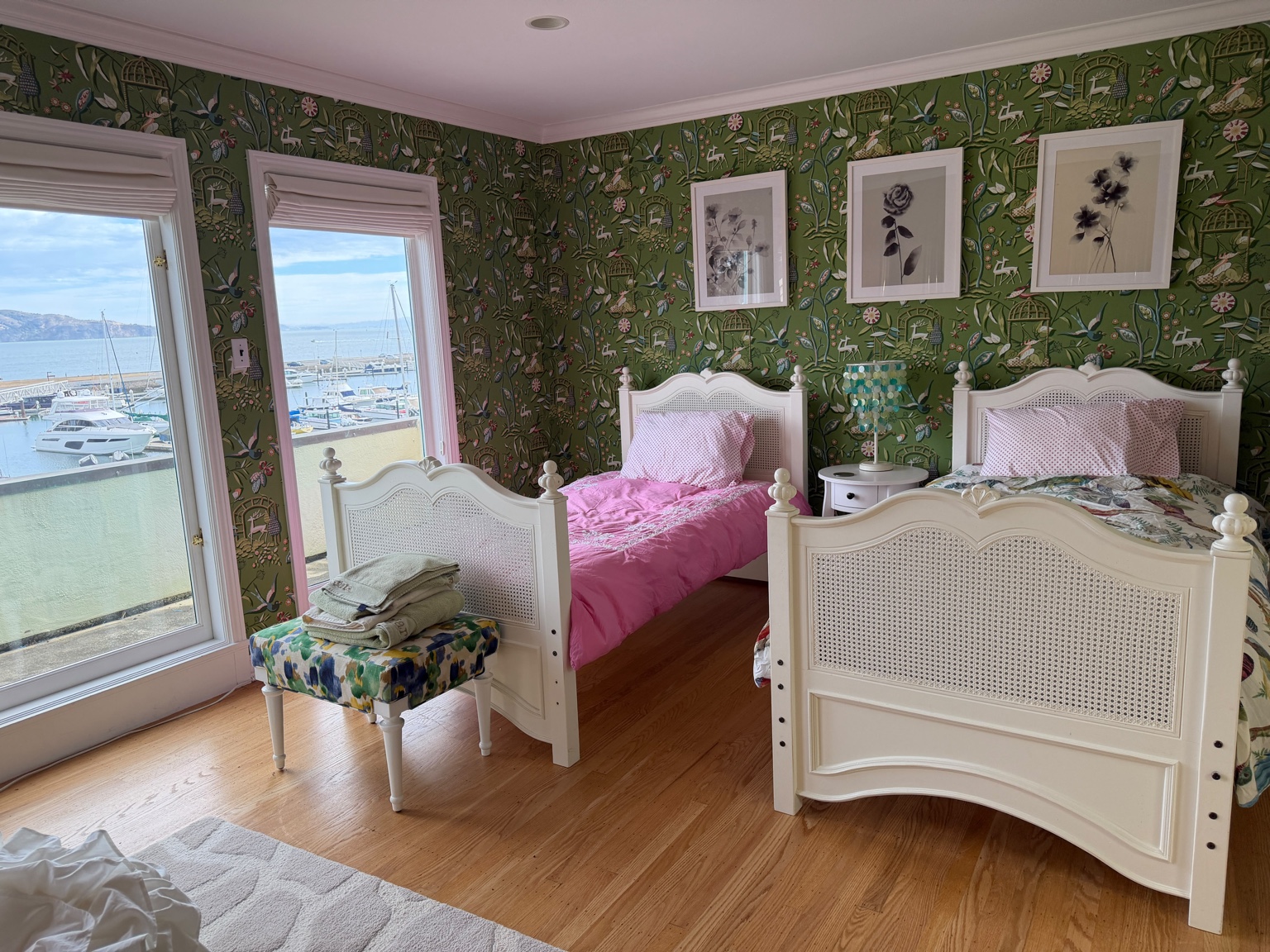 Bedroom with outlook toward the waterfront
